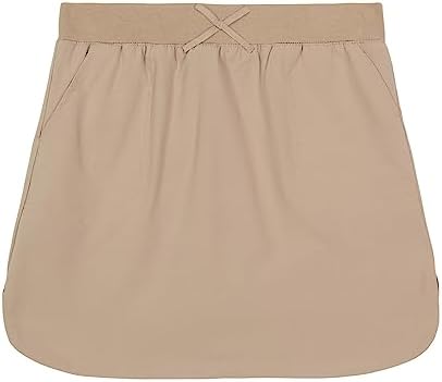 IZOD Girls School Uniform Pull-on Scooter Skirt with Undershorts Knit Waistband & Functional Pockets Wrinkle Resistant