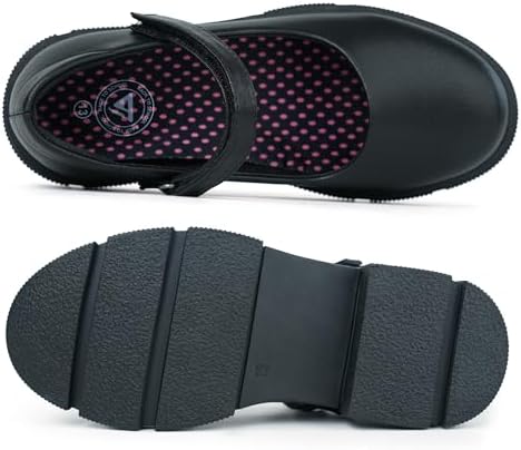 JABASIC Girls School Uniform Shoes Comfortable Mary Jane Flats