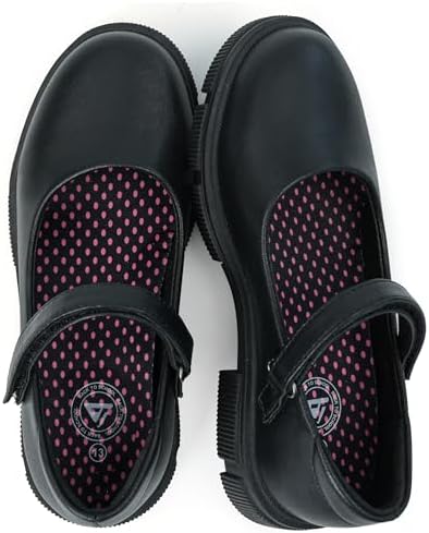 JABASIC Girls School Uniform Shoes Comfortable Mary Jane Flats