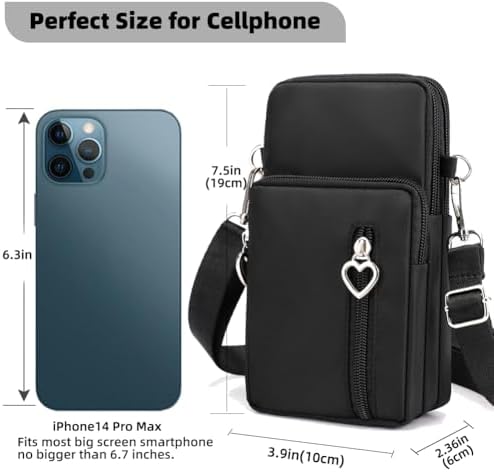 JANKS Small Crossbody Bag For Women - Mini Phone Purses With Crossbody Strap And Wallet - Nylon Arm Bag