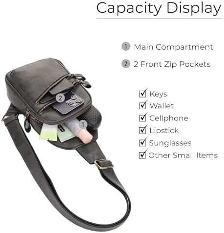 JESSIE & JAMES Jeannie Unisex Multi-Pocket Concealed Carry Sling Bag Crossbody Backpack Purse - Dark Grey