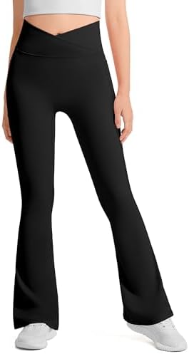 JOCMIC Girls Flare Leggings Kids Bell Bottom High Waisted Dance Yoga Flared Pants