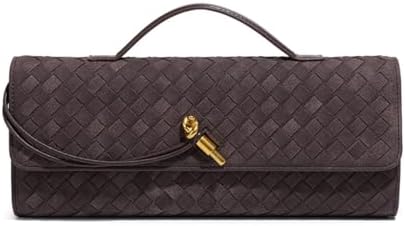 JYG Suede Woven Handbag for Women Trendy Evening Shoulder Bag Casual Clutch Purse Crossbody Satchel with Metal Buckle 2025