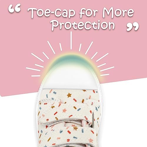 K KomForme Toddler Sneakers For Boys And Girls Dual Hook And Loops Sneakers Baby Canvas Shoes