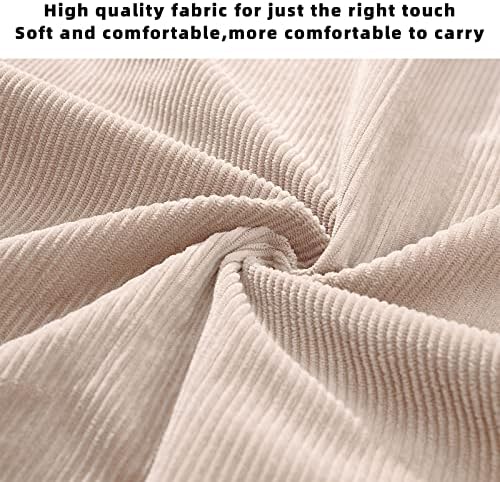 KALIDI Women Corduroy Tote Bag Zipper Casual Tote's Handbag Big Capacity Shoulder Bag With Pockets