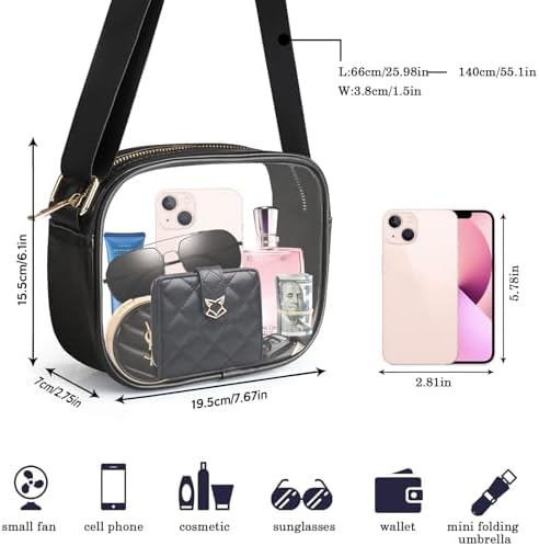 KETIEE Clear Crossbody Bag Stadium Approved Clear Purse Bag For Concerts Sports Events Festivals