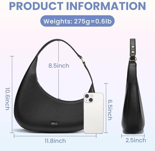 Keyli Shoulder Bag For Women Trendy Casual Leather Shoulder Purses Lightweight Handbags Clutches With Zipper Closure