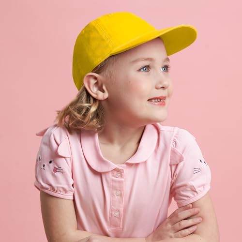 Kids Washed Low Profile Cotton And Denim UPF 50+ Plain Baseball Cap Hat