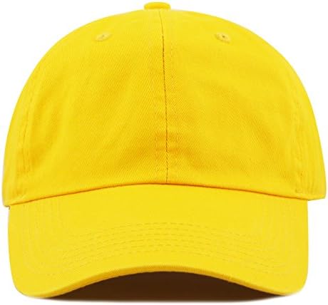 Kids Washed Low Profile Cotton And Denim UPF 50+ Plain Baseball Cap Hat