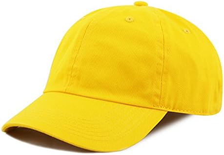 Kids Washed Low Profile Cotton and Denim UPF 50+ Plain Baseball Cap Hat