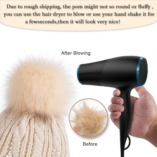 Kids Winter Beanie Hat Children's Warm Fleece Lined Knit Thick Ski Cap With Pom Pom For Boys Girls