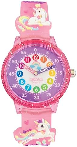 Kitty Unicorn or Butterfly Analog Color Watch - Kids 3D Band First Watch - Time Teacher - Girls Children - School Watch