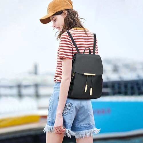 KKXIU Trendy Leather Backpack Purse For Women And Ladies Shoulder Travel Daypacks Bags (A-Black)