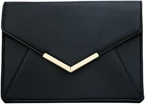 KKXIU Women Elegant Faux Leather Evening Envelope Clutch Purse Foldover Bags For Party Wedding Prom