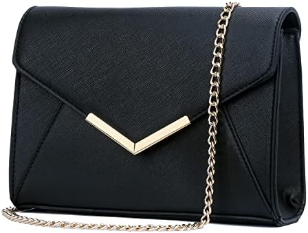 KKXIU Women Elegant Faux Leather Evening Envelope Clutch Purse Foldover Bags for Party Wedding Prom
