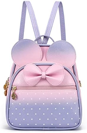 KL928 Girls Bowknot Polka Dot Cute Mini Backpack Small Daypacks Convertible Shoulder Bag Purse for Women