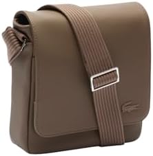 Lacoste Mens Classic Flap Close Shoulder Bag Brown One Size