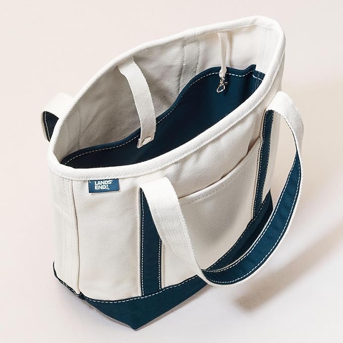 Lands' End Open Top Canvas Tote Bag