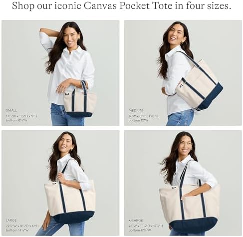 Lands' End Zip Top Canvas Tote Bag