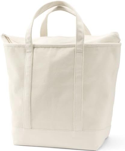 Lands' End Zip Top Canvas Tote Bag