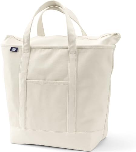 Lands' End Zip Top Canvas Tote Bag