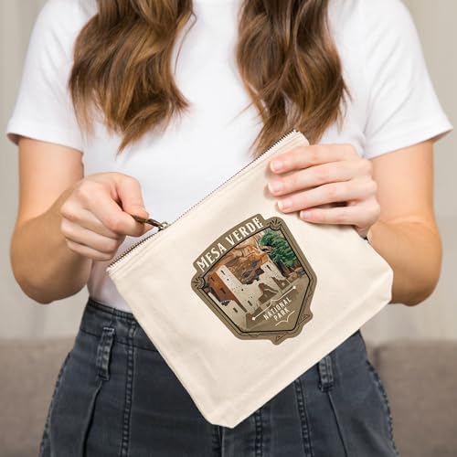 Lantern Press Mesa Verde National Park Colorado Painterly National Park Series 100% Cotton Zipper Pouch Travel Accessory Go Bag