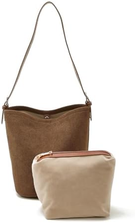 LAORENTOU Canvas Designer Shoulder Bag For Women Bucket Crossbody Bag For Ladies Large Capacity Tote Bag