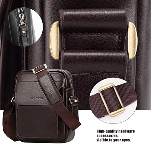 Leathario Crossbody Bag For Men Vegan Leather Shoulder Messenger Purse Sling Satchel Bag For Work Business Travel