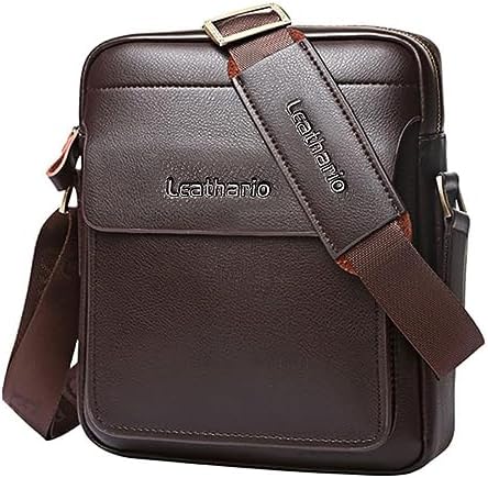 Leathario Crossbody Bag For Men Vegan Leather Shoulder Messenger Purse Sling Satchel Bag For Work Business Travel