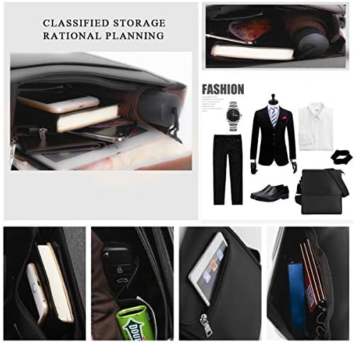 Leathario Crossbody Bag For Men Vegan Leather Small Messenger Shoulder Purse Side Satchel For Work Business Travel Daily