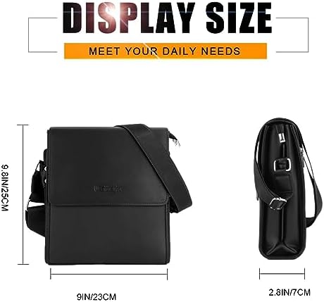 Leathario Crossbody Bag For Men Vegan Leather Small Messenger Shoulder Purse Side Satchel For Work Business Travel Daily