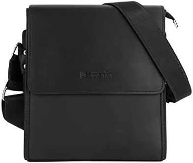 Leathario Crossbody Bag for Men Vegan Leather Small Messenger Shoulder Purse Side Satchel for Work Business Travel Daily