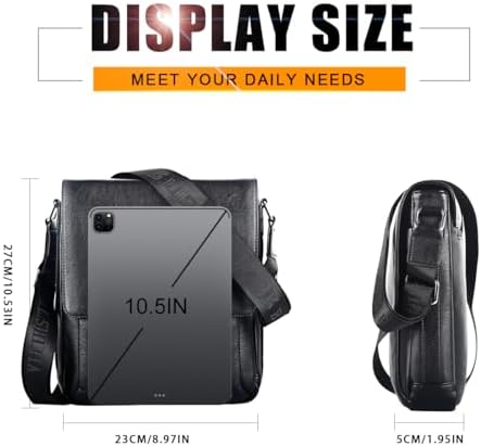 Leathario Men's Crossbody Bag Vegan Leather Shoulder Purse Side Sling Satchel Small Messenger For Travel Work Daily