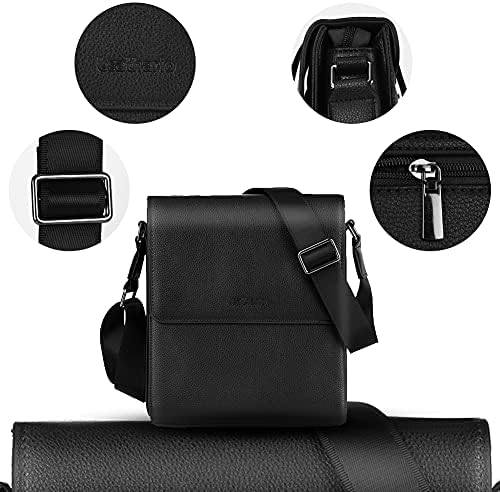 Leathario Men's Crossbody Bag Vegan Leather Shoulder Messenger Purse Sling Satchel For Work Business Travel