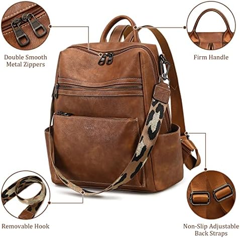 Leather Backpack Purse For Women Designer Ladies Shoulder Bag Fashion Faux Work Travel Handbags
