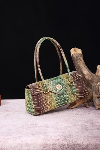 Leather Crocodile Pattern Top Handle Handbag For Women High-value Satchel Tote Purse For Ladies