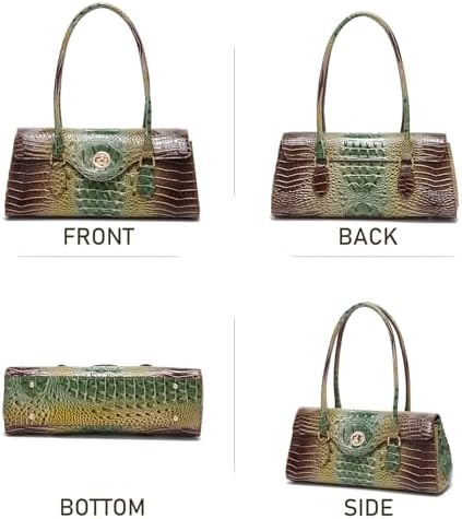 Leather Crocodile Pattern Top Handle Handbag For Women High-value Satchel Tote Purse For Ladies