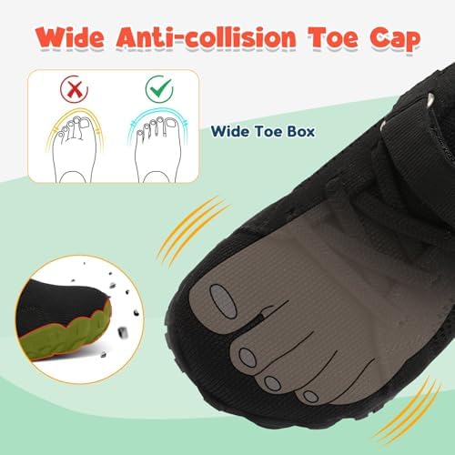 LeIsfIt Kids Girls Boys Shoes Wide Barefoot Shoes Kids Anti-Slip Sneakers Lightweight Hiking Sneakers For Toddler Little Big Kid