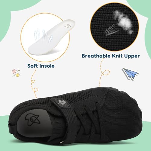 LeIsfIt Kids Girls Boys Shoes Wide Barefoot Shoes Kids Anti-Slip Sneakers Lightweight Hiking Sneakers For Toddler Little Big Kid