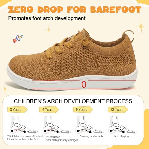 LeIsfIt Toddler Shoes Girls Boys Wide Shoes Kids Zero Drop Minimalist Sneakers Barefoot Slip On Tennis Sneakers