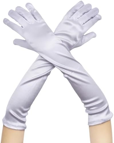 Little Girls Princess Toddler Dress Up Gloves - Satin Gloves For Halloween Costume Party Princess Cosplay