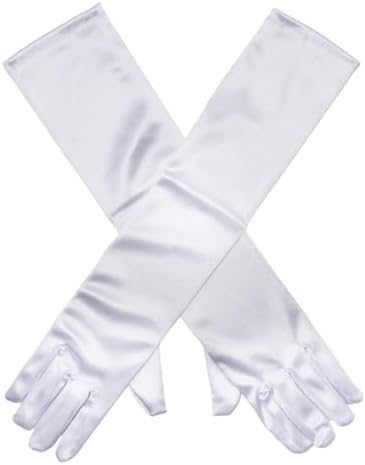 Little Girls Princess Toddler Dress Up Gloves - Satin Gloves For Halloween Costume Party Princess Cosplay