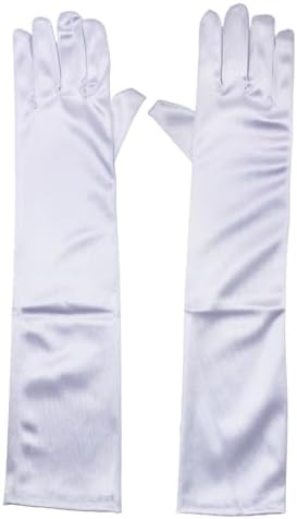 Little Girls Princess Toddler Dress Up Gloves - Satin Gloves for Halloween Costume Party Princess Cosplay