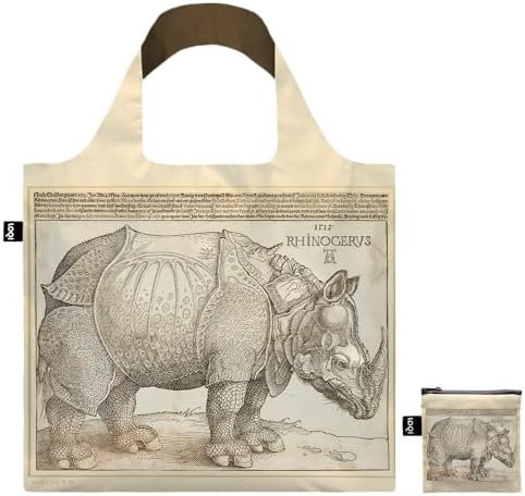 LOQI Albrecht Duerer - Rhinocerus Recycled Bag Beige 50 x 42 x 77 centimeters Contemporary