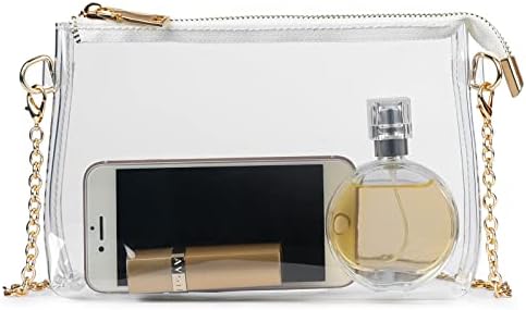 Lorbro Clear Purse for Women Stadium Approved Clear Crossbody Bag with Zipper Closure Transparent Purse for Concert Sports