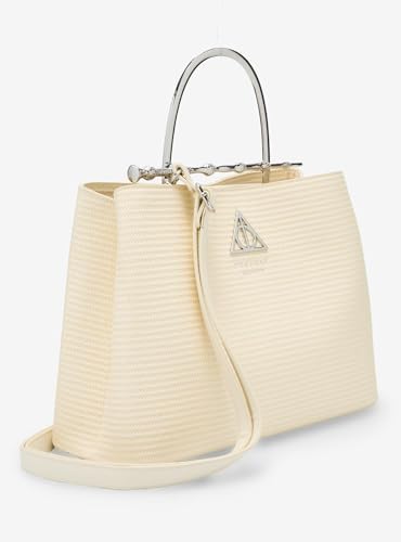 Loungefly Harry Potter Deathly Hallows Elder Wand Raffia Texture Cream Handbag - BoxLunch Exclusive
