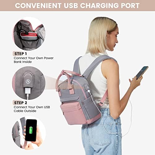 LOVEVOOK Mini Backpack For Women Stylish Waterproof Backpack Purse With USB Port Cute Bookbag For College School Travel