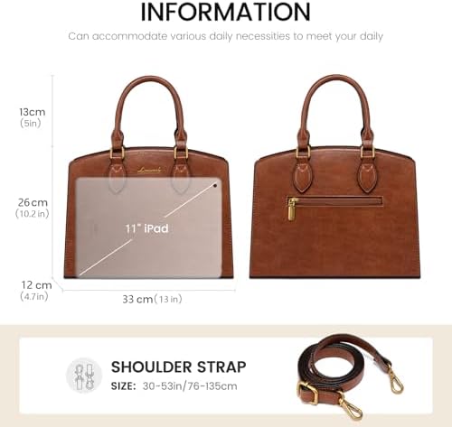 LOVEVOOK Purse Handbag For Women Vintage Tote Shoulder Bag Trendy PU Leather Satchel Bag Medium Ladies Hand Bag