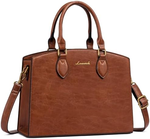 LOVEVOOK Purses and Handbags for Women Vintage Tote Shoulder Bag Trendy PU Leather Satchel Bag Medium Ladies Hand Bag