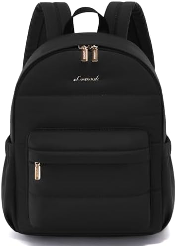 LOVEVOOK 女士迷你背包钱包 小号轻质背包 黑色 S 背包